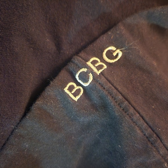 Y2K BCBGMAXAZRIA Black Zip Up Hoodie Jacket Long Sleeve Embroidered Size XL - Picture 4 of 7